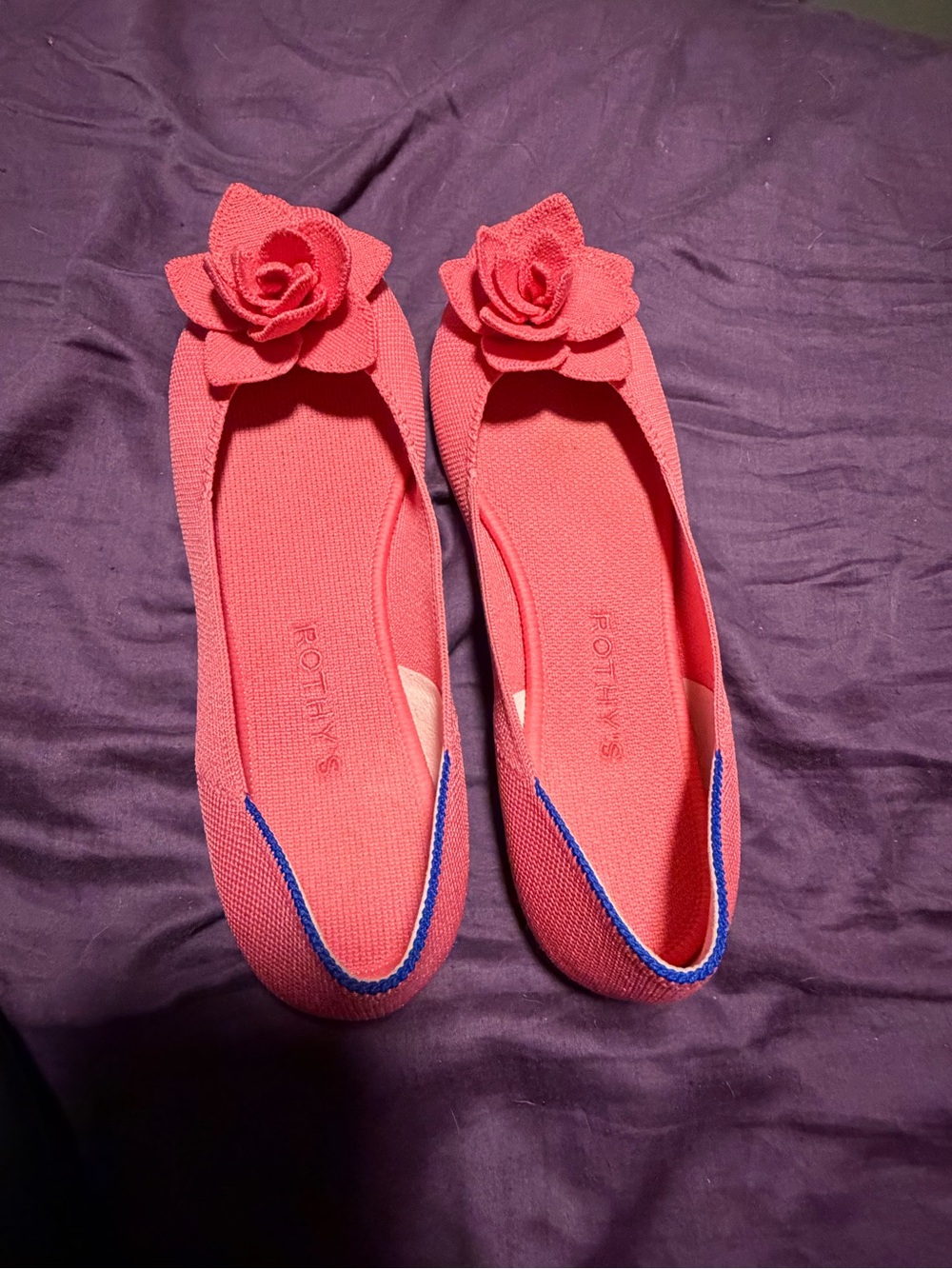 Rothy's Coral Knit Floral Appliqué Flats - Picture 3 of 7